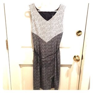 WHBM Black & White Speckled Sleeveless Dress